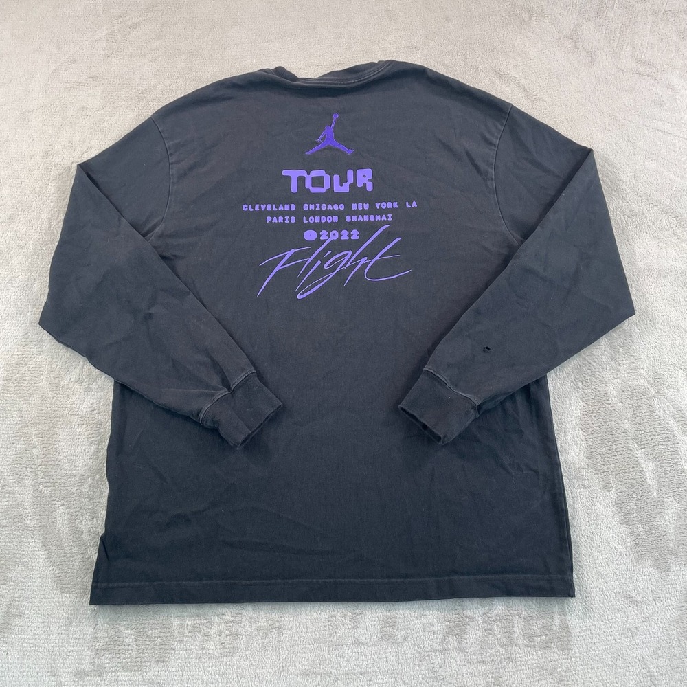 Nike Jordan Flight Heritage '85 Long-Sleeve T-Shirt Large Seafoam Black Tour